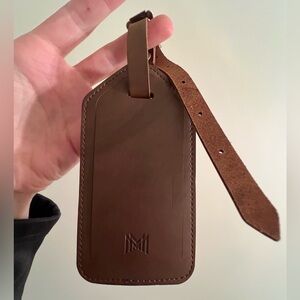 MODERN MADE MAN Genuine Leather Brown Luggage Tag Accessory Unisex Men or Women